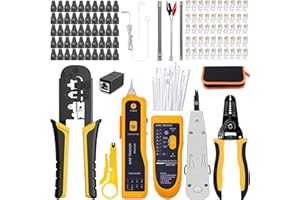 MAYLINE-TECH MAYLINE RJ45 Pince à Sertir de Testeur de Network LAN Réseau Cable Kits d'outils de Réparation d'Ordinateur Ensemble d'Outil Approprié au Bricolage Professionnel de Réseau d'Outils (bleu)