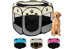 JUPPLIES Recinto Pieghevole per Cani e Gatti – Box Portatile in Tessuto Oxford Impermeabile, per Cuccioli e Animali da Interno o Esterno, Montaggio Rapido Senza Attrezzi (Grigio, 86x86x58cm, 8)