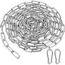 SOUJAP Catena Lunga 20 Metri In Acciaio Inox 304, Maglie Resistenti Da 3 Mm Per Recinzione, Cancello, Serratura Bicicletta, Altalena, Sospensione