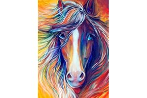 dogmoon 5D DIY Diamond Painting Kits, Diamond Art Painting Kits Crystal Strass Stickerei Diamant Painting Pferde Arts für Handwerk Wand Decor(30 × 40 cm)