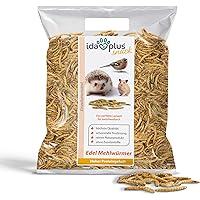 Ida Plus - Edel Mehlwürmer getrocknet - Insekten Snack für Igel, Hamster, Teichfische und Reptilien - Vogelfutter für…