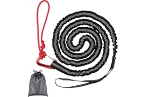 Kinsinder Bicycle Tow Rope Belt Strap, Bike Towing Strap Parent-Child Pull Traction Bungee Cord Portable Bicycle Elastic Pull Rope with Safety Hook Storage Bag for Adult Kids