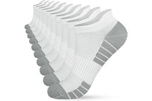 HIYATO Chaussettes de Sport Homme Femme, lot de 10 Paires Socquette, Sockettes Running Coton Respirant