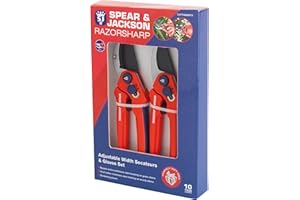 Spear & Jackson CUTTINGSET3 Razorsharp Adjustable Width Secateur and Glove set