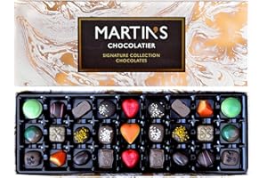 Martin’s Chocolatier Signature Artisan Collection - Belgian Luxury Chocolate Gift Box, 27 Pieces, Milk Dark White Assorted Pralines & Truffles
