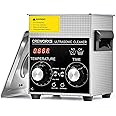 CREWORKS 2L Ultrasonic Cleaner with Heater and Timer, 60W Stainless Steel Ultrasonic cleaning Machine with Degas & Gentle Modes, Ultrasound Machine with Knob Control for Jewelry Glasses