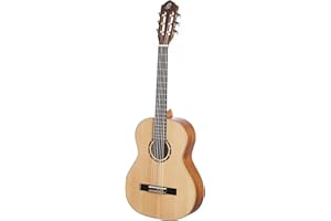 Ortega Guitars Konzert Gitarre Linkshänder – 3/4 – Family Series – Inklusive Gig Bag – Fichte, Mahagoni, Natur (R121L-3/4)