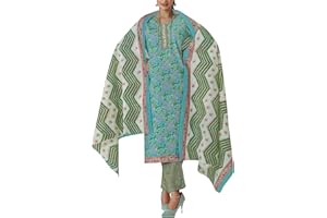 Ladyline 100 % Baumwolle, ethnischer Druck, Salwar-Kameez für Damen, lässige indische Kleidung