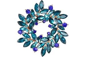 Clearine Broche Couronne Marquise Cristal Autrichien Strass Élégant Mode Florale pour Femme Vêtements