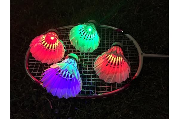 Xrten 4 Pièces Volant Badminton LED, LED Badminton pour Les Activités Sportives Intérieur et Extérieur