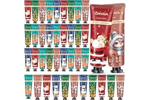 FONTOEN Crema Corpo,1200ml Mini Lozione Idratante Regali Natale Donna Set, crema per nutrimento intenso di pelle secca e screpolata di mani, corpo, piedi, 24H di Idratazione, 40 Pcs Creme per il corpo