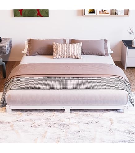 Bme Chalipa 14" Queen Bed Frame - Solid Wood Platform Bed - Japanese Joinery Bed Frame - Wooden Slating Support - No Box Spring Required - Easy