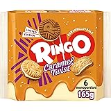 Pavesi Ringo Caramel Twist, Biscotti Farciti con Crema al Gusto Caramello Salato, 165g