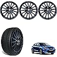 WolkomHome car Wheel Cap, Hub Cap Wheelcover 15 Inch Wheel Cover Multi Spike Full Black Colour for Baleno 2020
