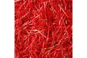 ENOCENT 200g Geschreddertes Papier Rot Geschenk Füllmaterial für Pakete,Geschenkbox,Geschenkkorb und Präsentkorb