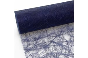 Deko AS GmbH Sizoweb Tischband - 25 Meter Rolle + 300 Mini-Dekodiamanten Gratis (20cm Breite, Dunkelblau)