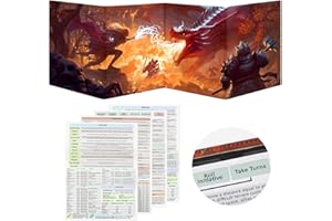 SABERMASTER DND DM Screen, Dungeons and Dragons Master Screen Leather,4 Wet-Erase Function Pockets,DND Game Accessories for TRPG,with 4 Panels Master Screen Inserts (Screen A)