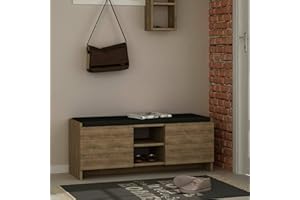Dmora - Scarpiera Algedi, Mobile portascarpe, Armadio da ingresso multiuso, Mobiletto per calzature, 110x37h43 cm, Rovere