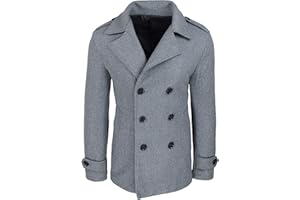 Evoga Cappotto uomo invernale slim fit soprabito trench doppiopetto sartoriale casual