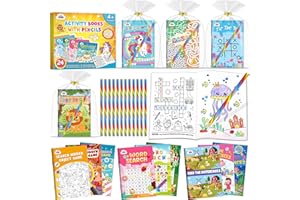 ZMLM 24 Attività Libri Gadget Compleanno Bambini - Mini Libri da Colorare con Matite, libro da colorare per bambini 4 Anni + Regalini Fine Festa Compleanno