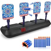Electronic Dartboard for Nerf, Target Shooting Sports Game Automatic | with Sound Effect, 20 Darts for Nerf Gun Toys Birthday