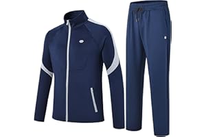 MoFiz Survêtement Hommes Ensemble Sport Jogging Col droit Combinaison de sport avec fermeture éclair pour les activités de Plein air