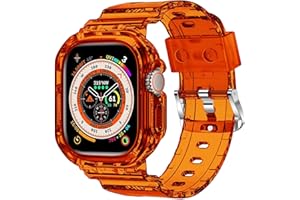 XYF Compatible for Crystal Clear Apple Watch Bands, 45mm 44mm 46mm 42mm 41mm 40mm 38mm 49mm Bumper Case for Men Women Jelly Sport Case Band for iWatch Ultra 2/1 Series 10 9 8 7 SE 6 5 4 3 2 1