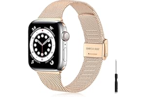 Ouwegaga kompatybilny z paskiem Apple Watch 38 mm 40 mm, 41 mm, 42 mm, 44 mm, 45 mm, 49 mm, metalowy pasek ze stali nierdzewnej, kompatybilny z iWatch Series 8, 7, 6, 5, 4, 3, 2 1/SE Ultra