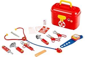 Theo Klein 4360 Mallette Médecin I Avec Tensiomètre Électronique I Accessoires pour Jeux de Rôle de Docteur I Dimensions : 25 cm X 15 cm X 20 cm I Jouet pour Enfants Partir de 3 ans
