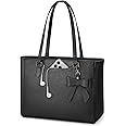KTMOUW Handbags for Women Large Capacity PU Leather Tote Bags for Women with Zip, Shoulder Bag Ladies Handbag Tote Bag for School Work Travel Shopping Black