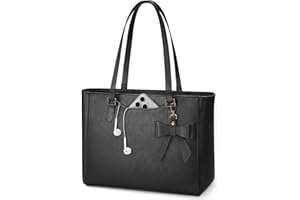 KTMOUW Handtasche Damen Groß Shopper Tasche Damen Wasserdichte Leder Tote Bag Arbeitstasche Schultertaschen Umhängetasche Henkeltasche für Business Büro Schule Schwarz