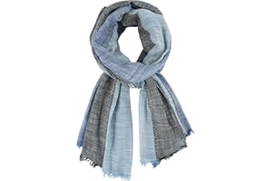 DAMILY Écharpe Homme Patchwork Chic Foulard Homme Printemps Été Cheche Longue Doux et Respirant Cadeau Anniversaire Papa Papi