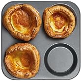 WINSOME Yorkshire Pudding Tray 4 Cup Muffins Bakeware Tins & Trays Premium Nonstick Cupcake Tray for Oven Baking Roasting Tin