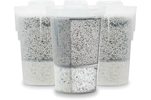 Santevia MINA Alkaline Water Filter 3-Pack | Reduces Fluoride, Chlorine & Lead | Adds Healthy Minerals | Compatible with Santevia MINA Jugs & Glass System | Home Water Filter Cartridges