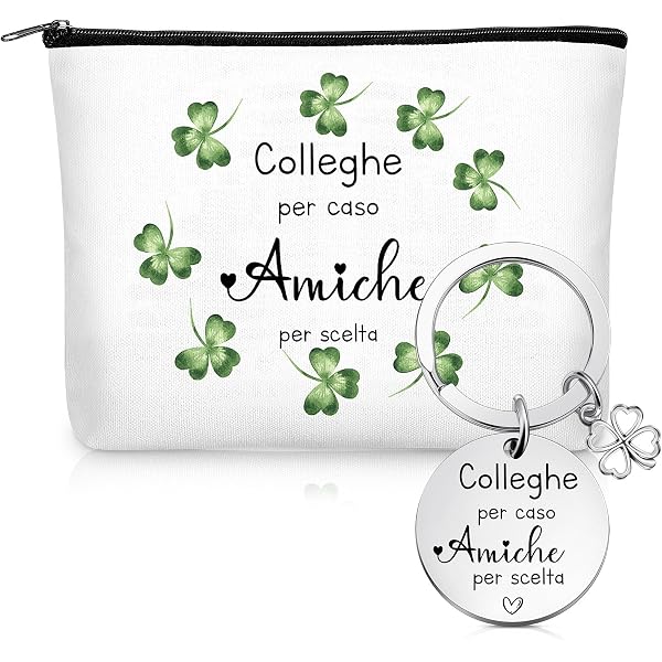 Jadive Set Regalo Dono Del Coraggio: Borsa Trucco, Specchio Ingranditore E Portachiavi. Pensiero Speciale Per Amiche E Colleghi