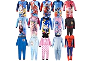 Characters Cartoons Bambina-o Pigiama Intero con Zip Tutona da casa in Pile - Bing Frozen Minnie Stitch Avengers Spiderman Harry Potter Cry Babies Paw Patrol Sonic