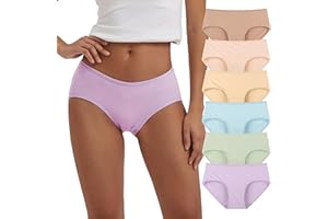 INNERSY Mutande Donna Cotone Vita Media Comode Slip Elasticizzato Intimo di Base Pacco da 6