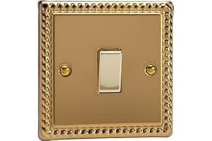 Varilight - 1G 1 or 2W 10A Switch Georgian Brass - XG1D