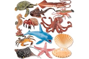 HYAKIDS HAYKIDS Grande Animali Marini Giocattoli per Bambini 3 + Anni, Realistico Set Figurine Animali Oceanici in Plastica, Giochi Animale Educativo Regalo per Bambino