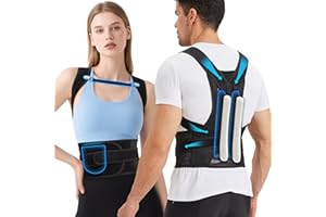 BraceTop Posture de Correcteur Homme Femme, Réglable Redresseur de Dos Respirant Ceinture Dorsale, Maintien du Dos Droit Supports Soulager les Douleurs au Dos et aux Épaules