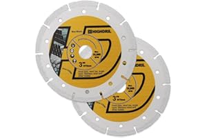 HIGHDRIL 2PCS Diamond Cutting Wheel,3In/75mm x Arbor 3/8Inch/10mm for Metal,Rebar,Steel,Iron and INOX Cut Off Wheel(10MM Arbor)