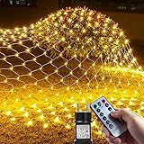Rete Luminosa Esterno, 208LED 3*2M Luci Natale Esterno con Spina /Timer/Dimmer, IP65 Impermeabile Tenda Luminosa Natale, 8 Mo