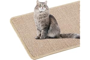 GOTANC Kratzmatte Katze, Natürliche Sisalmatte [40 X 60cm] Kratzteppich Katzen rutschfeste und verschleißfest, Eckgebrauch Kratzbretter Katze Sisal Teppiche, Hinweis: Farben und Streifen sind zufällig