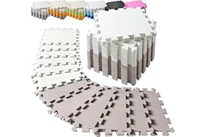 INTOMENG Puzzlematte für Baby & Kinder - Eva Schaumstoff Bodenschutzmatte, Abwaschbar, Weich und Umweltfreundlich - Spielteppich für Kinderzimmer, Outdoor, Krabbelmatte, 30x30 cm