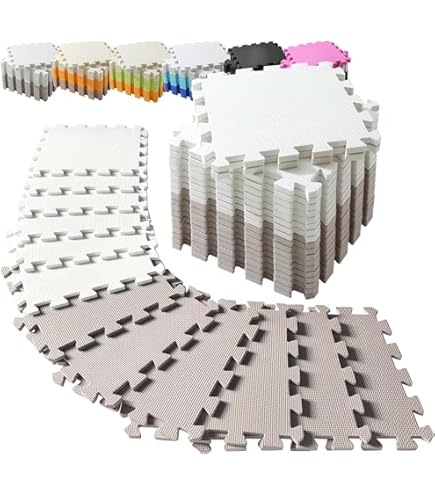 Humbi Puzzelmat, EVA-schuim, voor baby's en kinderen, kruipmat, speelmat, fitnessmat, beschermmat, zwembadmat, vloerbescherming, 62 x 62 x 1 cm, 3-delig, grijs