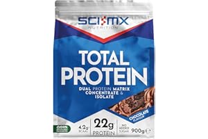 SCI-MX Total Protein - Dual Concentrate & Isolate Powder - Lean Muscle Development - Chocolate • No Added Sugar • 4.2g BCAAs • 900g