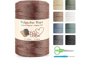 ESTCOO Polyesterseil Makramee Garn 2mm x 250m Kordel für DIY-Basteln und Deko-Strickwaren (Kupfer)