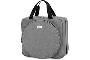 LoDrid Sac de Projet de Broderie, Sac Rangement pour Fournitures de Broderie, Sac de Transport Portable pour Kits de Broderie et Outils de Kits de Point de Croix, Multi-poches, Gris, Sac uniquement