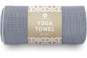 Lotuscrafts Serviette de Yoga Wet Grip - Antidérapante & Séchage Rapide - Serviette de Yoga Antidérapante à Haute Adhérence - Serviette de Yoga Idéale pour Le Hot Yoga [183 x 61 cm].