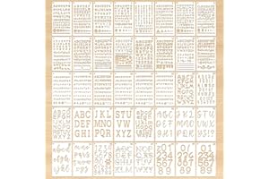 FuxFuis Lot de 40 pochoirs de peinture réutilisables en plastique, pochoirs en nombre d'alphabets pour peinture, pochoirs de symboles, moules chiffres et lettres pour le bricolage, le scrapbooking, le